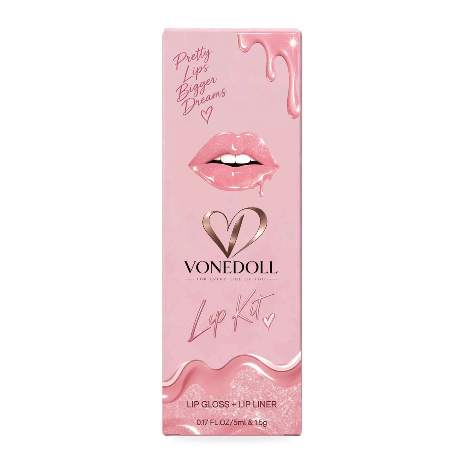 Vonedoll Beauty Lip Kit with lip gloss and lip liner.