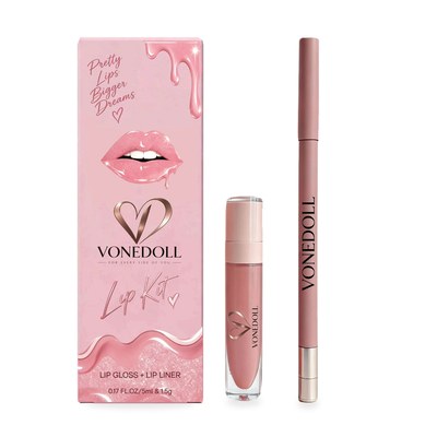 Vonedoll Beauty Lip Kit with lip gloss and lip liner.